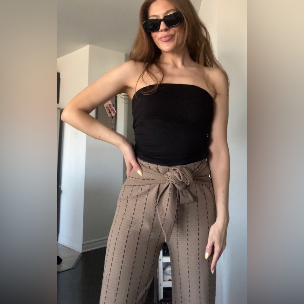 Tan Patterned Pants - Picture 4 of 9